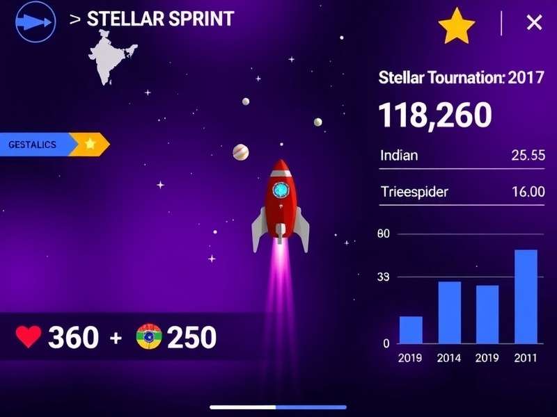 Stellar Sprint gameplay screenshot showing space racing